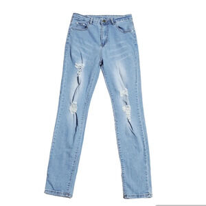 Shein Women's High Waisted Distressed Denim Jeans M